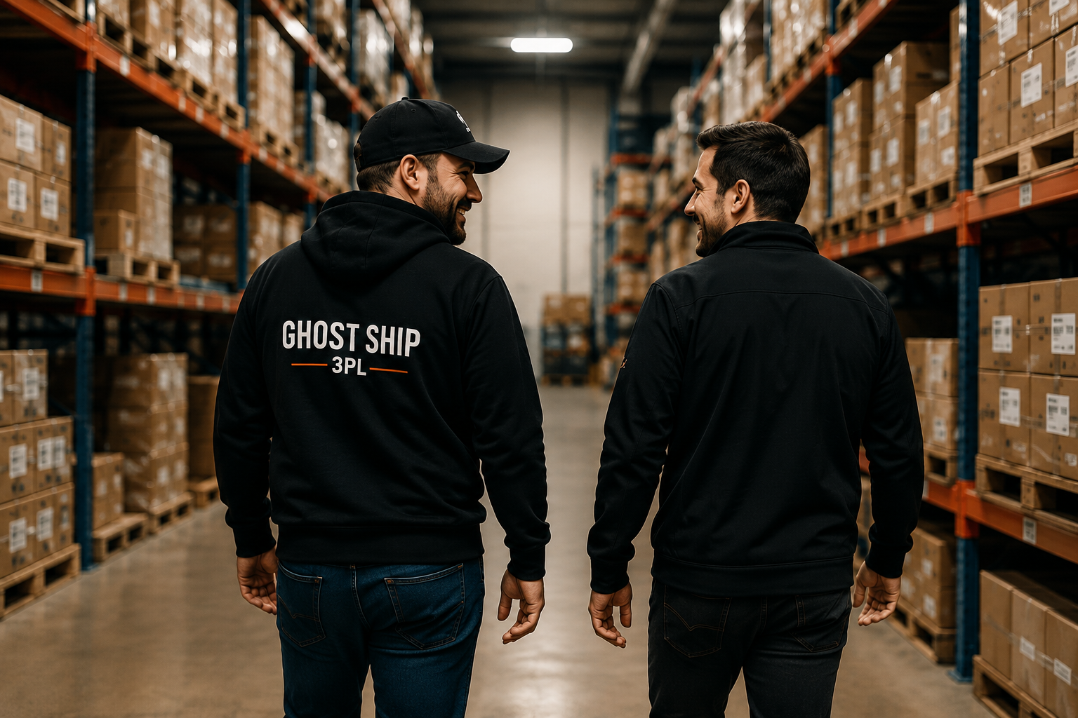 Ghost Ship team members walking through the fulfillment warehouse