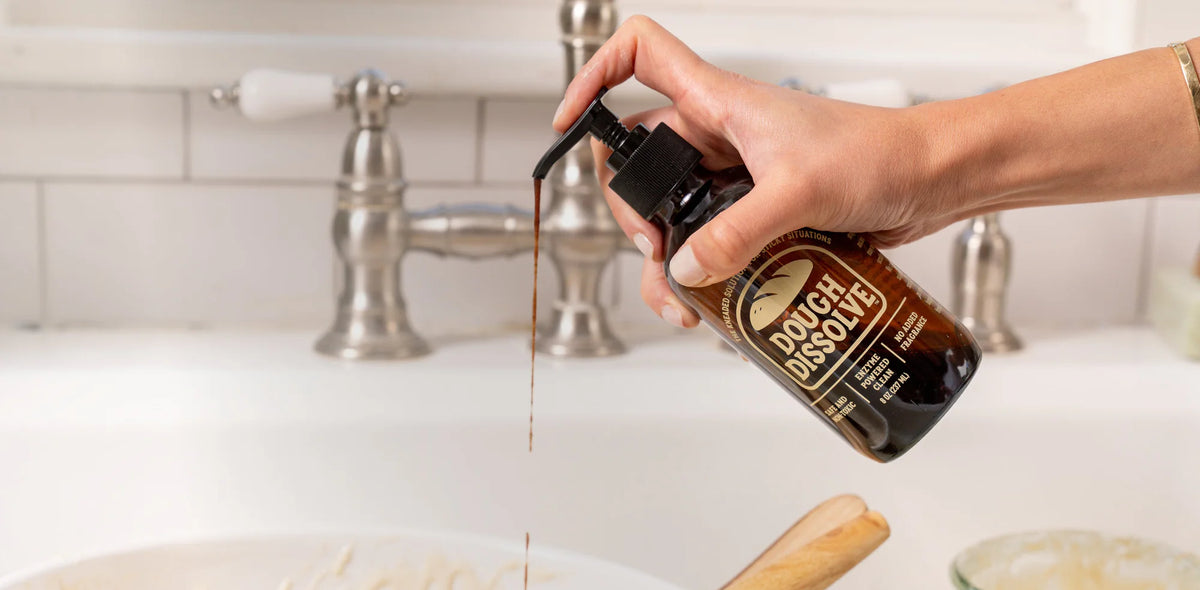 Dough Dissolve cleaning product in use